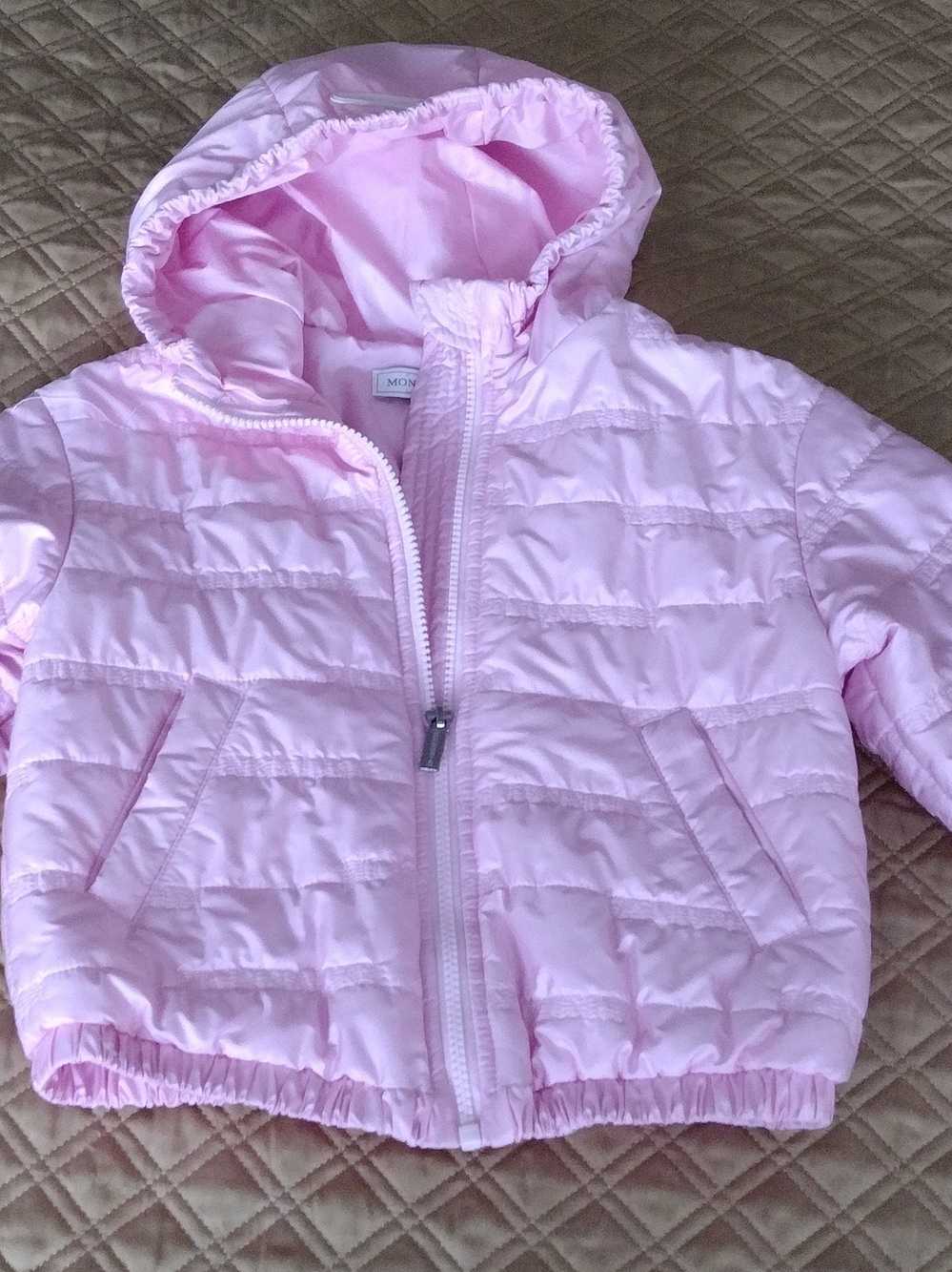 Light Pink Hooded Puffer Jacket for Kids